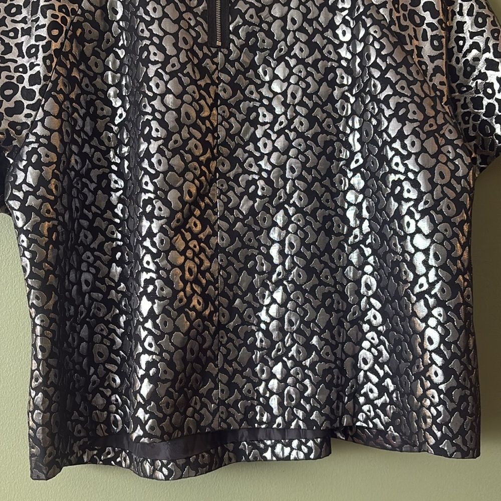 NWT Simply Be Leopard Print Metallic Short Sleeve Blouse Plus Sz US 22 - Picture 12 of 12